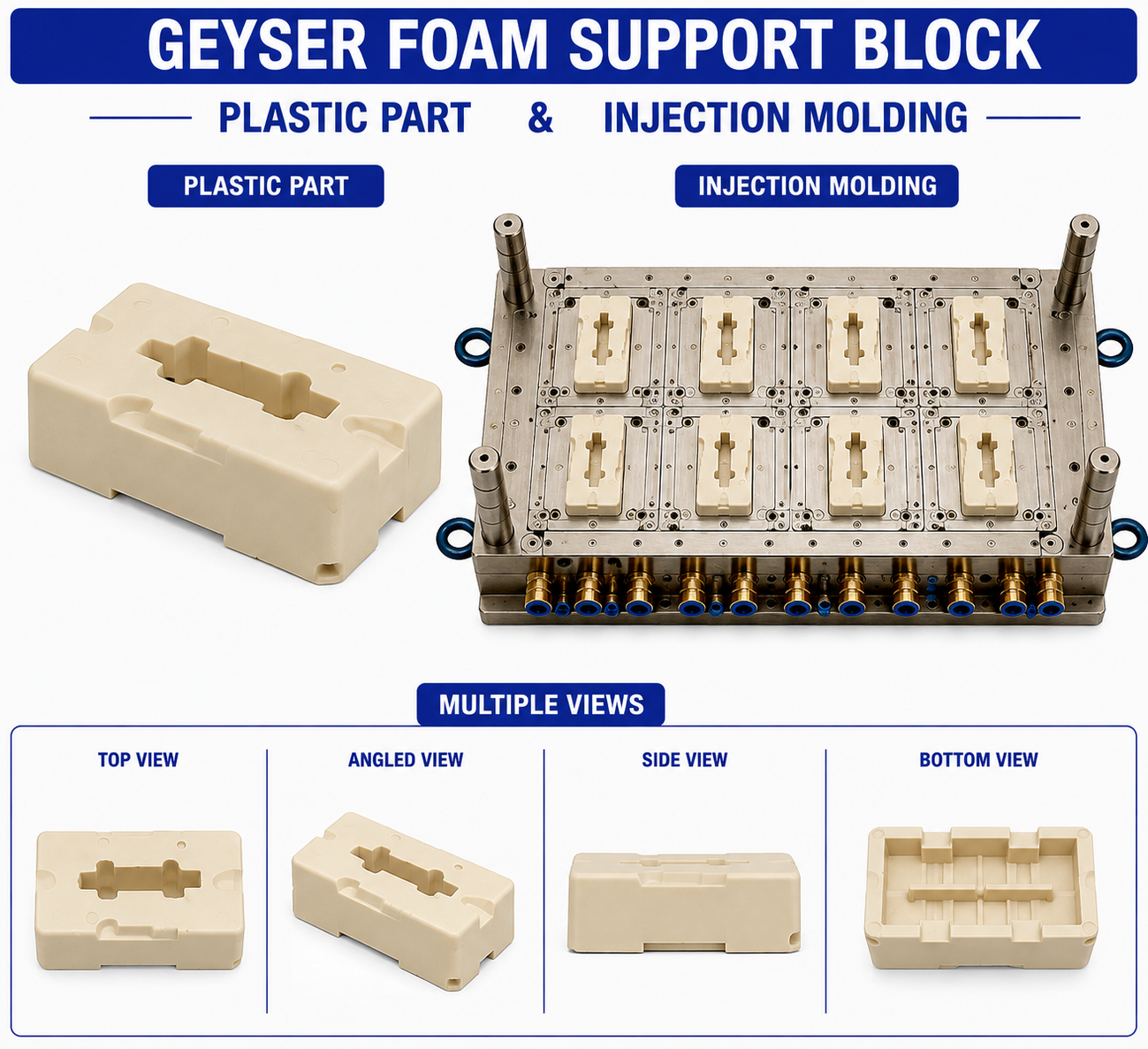 Geyser Plastic Foam Support Block Mould and Moulding Service